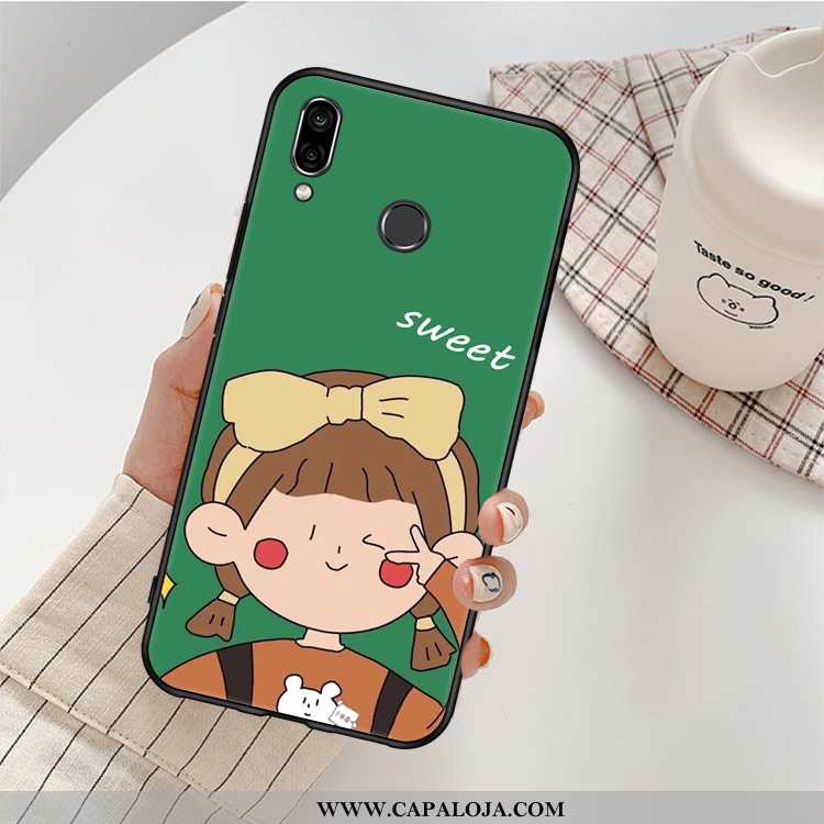 Capas Huawei P20 Lite Personalizado Preto Pequena Crisântemo, Capa Huawei P20 Lite Desenho Animado V