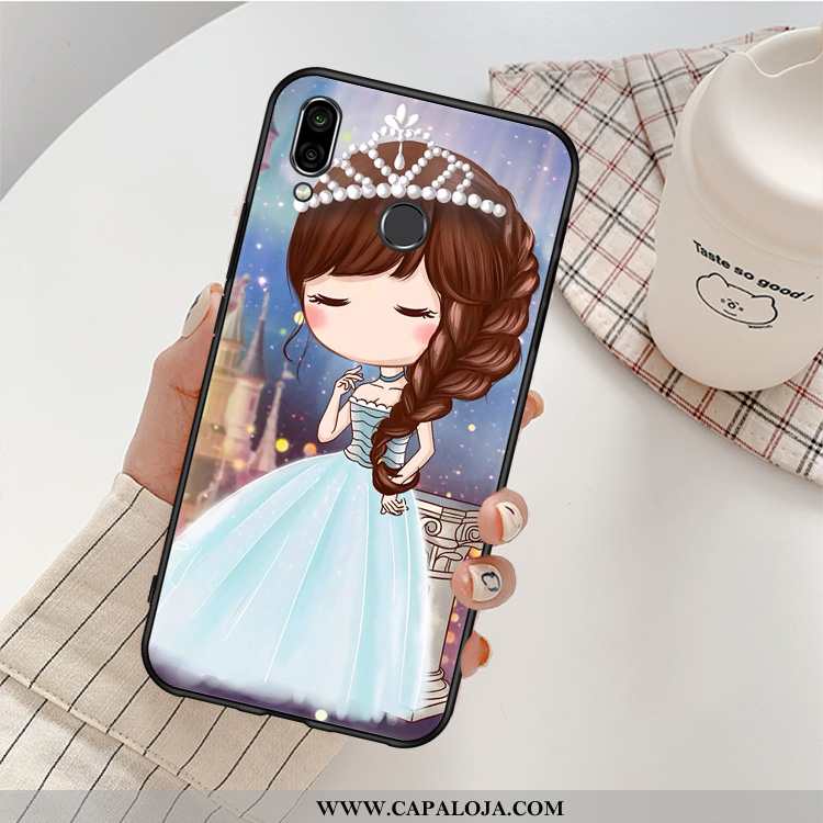 Capas Huawei P20 Lite Personalizado Preto Pequena Crisântemo, Capa Huawei P20 Lite Desenho Animado V