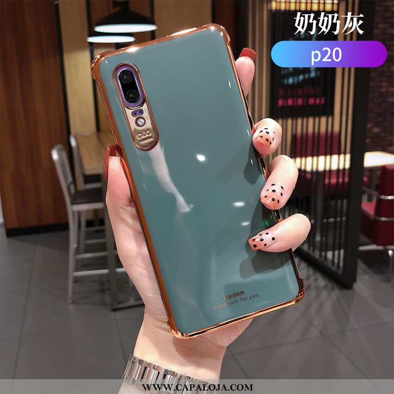 Capas Huawei P20 Personalizada Soft Cinza Silicone, Capa Huawei P20 Criativas Venda