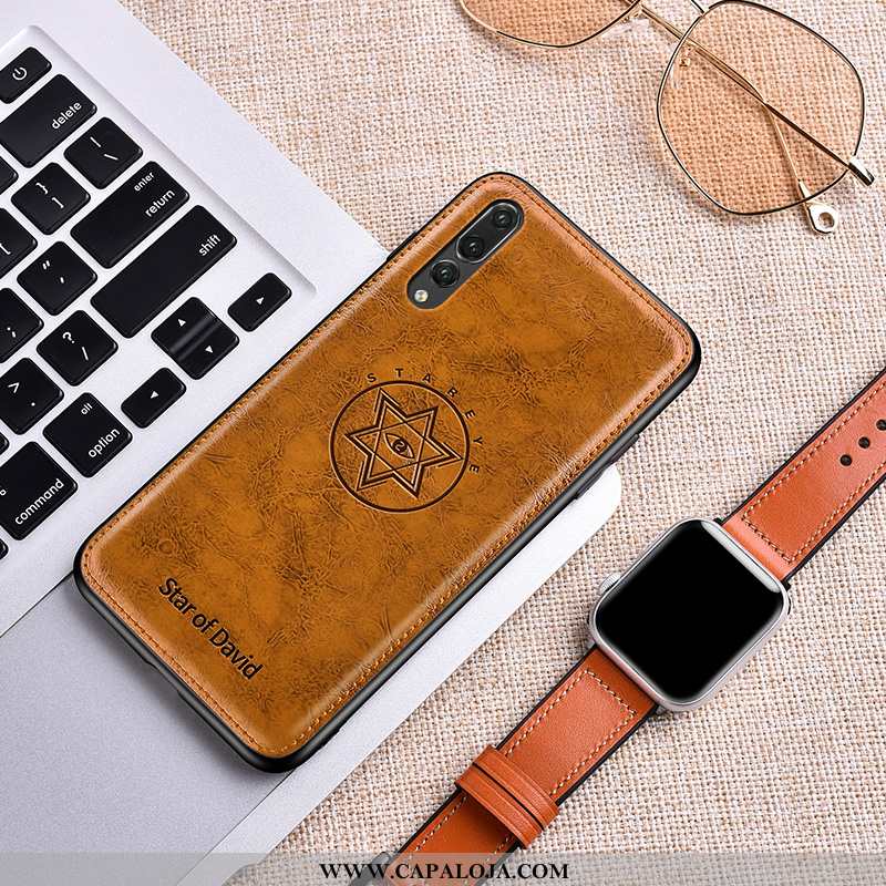 Capas Huawei P20 Pro Couro Estilosas Super Slim Castanho, Capa Huawei P20 Pro Tendencia Barato