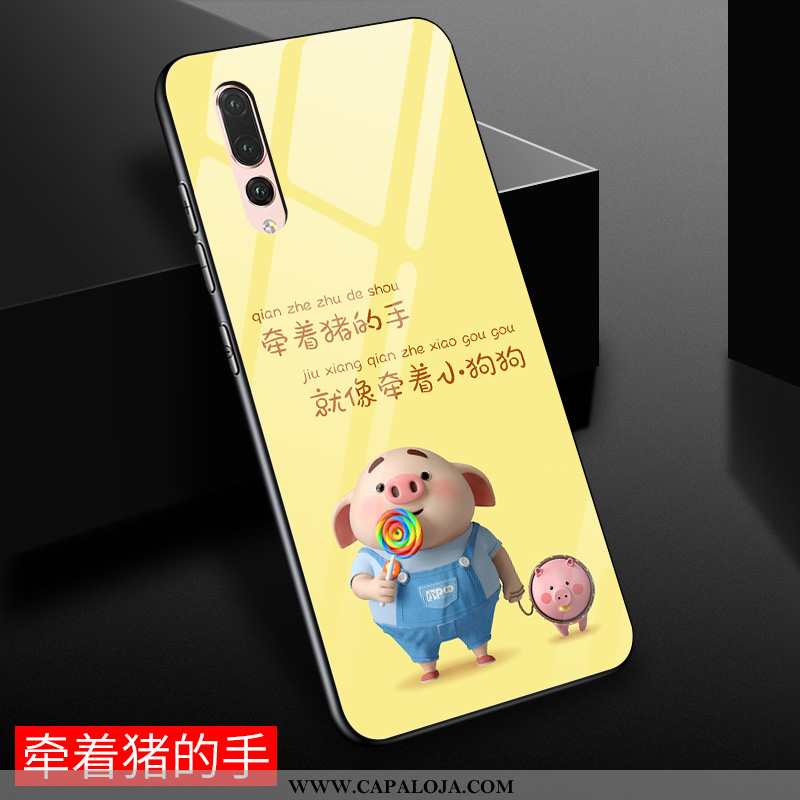 Capas Huawei P20 Pro Desenho Animado Masculino Aço Resistente Amarelo, Capa Huawei P20 Pro Vidro Bar