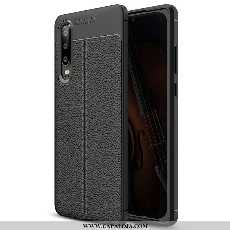 Capas Huawei P30 Couro Protetoras Cases Preto, Capa Huawei P30 Soft Comprar