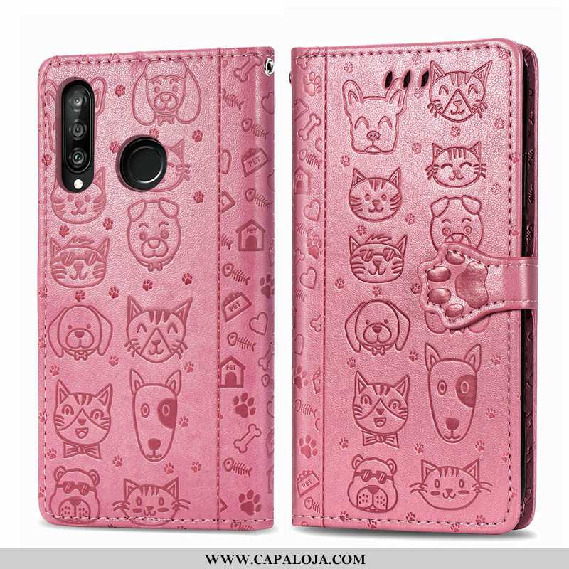 Capas Huawei P30 Lite Desenho Animado Gato Lisas Feminino Roxo, Capa Huawei P30 Lite Bonitos Baratos