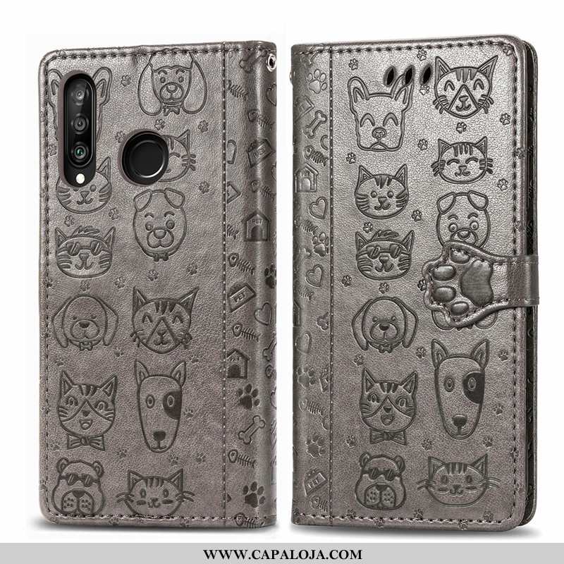 Capas Huawei P30 Lite Desenho Animado Gato Lisas Feminino Roxo, Capa Huawei P30 Lite Bonitos Baratos