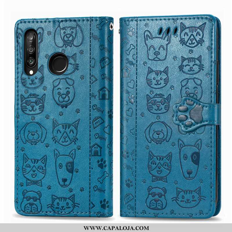 Capas Huawei P30 Lite Desenho Animado Gato Lisas Feminino Roxo, Capa Huawei P30 Lite Bonitos Baratos