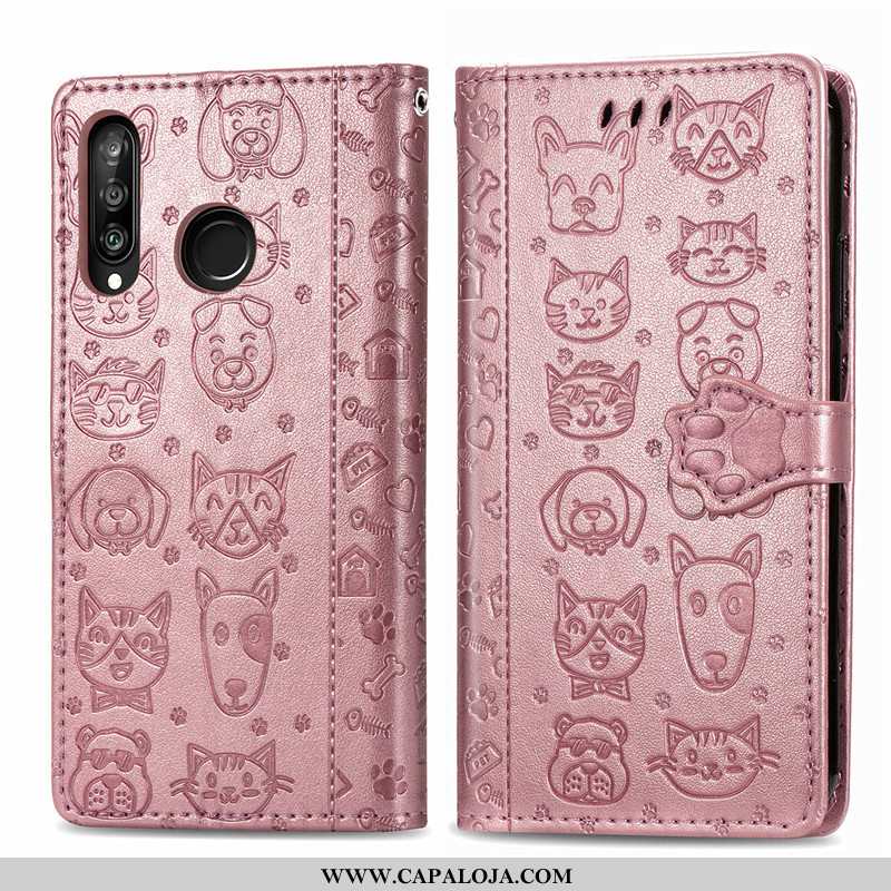 Capas Huawei P30 Lite Desenho Animado Gato Lisas Feminino Roxo, Capa Huawei P30 Lite Bonitos Baratos