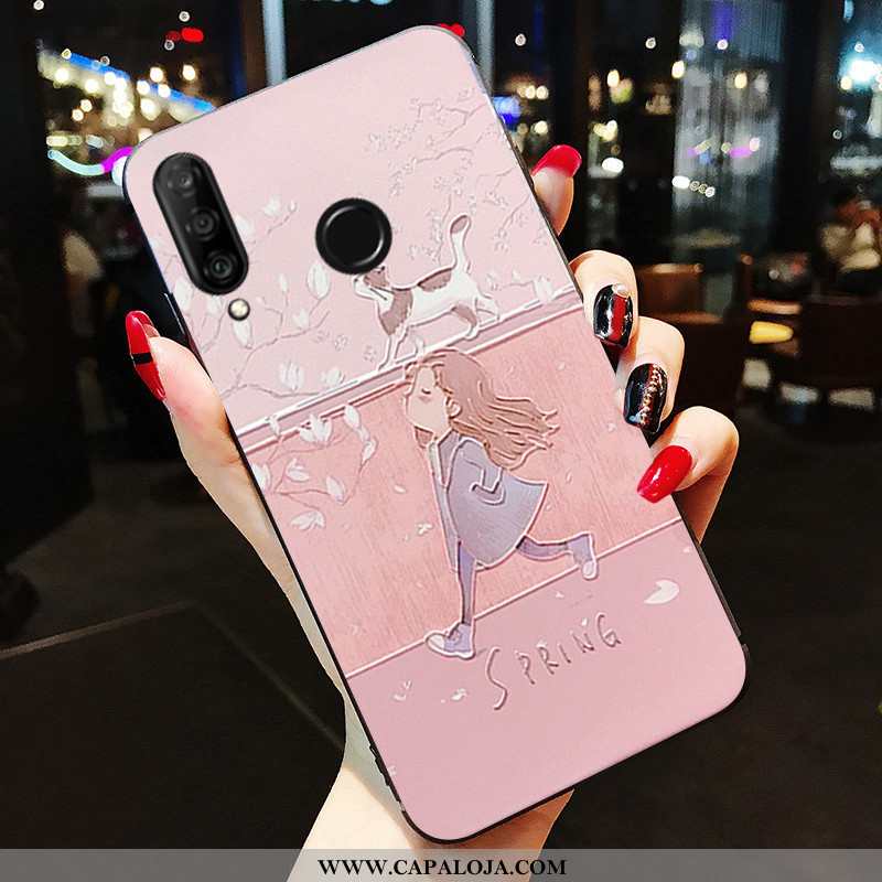 Capas Huawei P30 Lite Silicone Completa Cases Rosa, Capa Huawei P30 Lite Soft Online