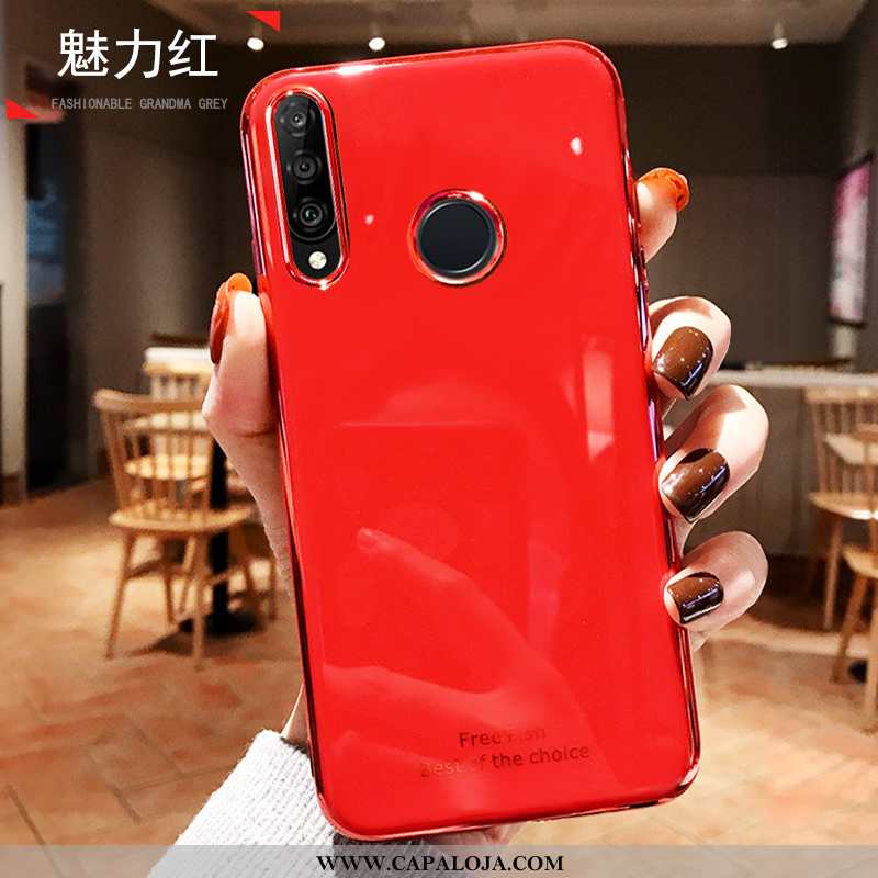 Capas Huawei P30 Lite Slim Telemóvel Personalizada Silicone Bege, Capa Huawei P30 Lite Soft Promoção