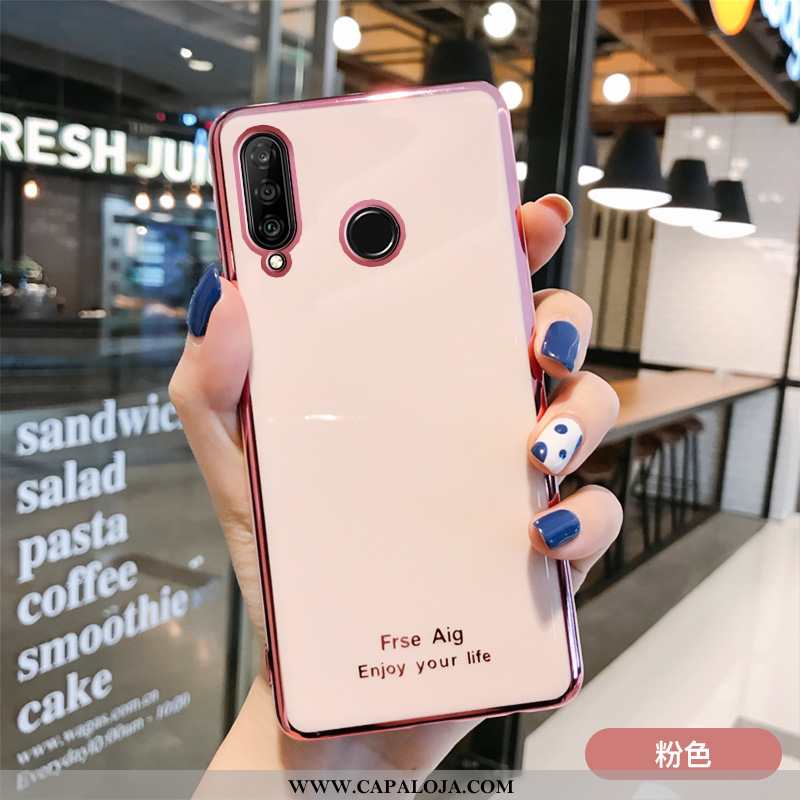 Capas Huawei P30 Lite Soft De Grau Malha Vaca Rosa, Capa Huawei P30 Lite Protetoras Venda