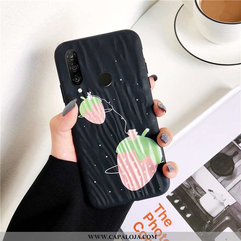 Capas Huawei P30 Lite Xl Estiloso Primavera Silicone Soft Preto, Capa Huawei P30 Lite Xl Personaliza