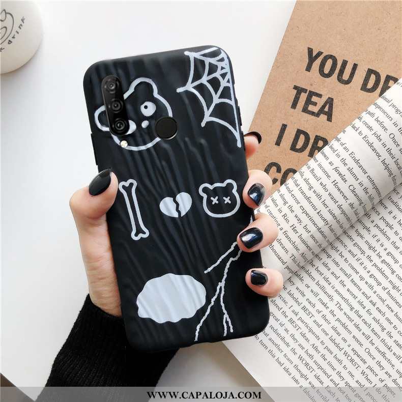 Capas Huawei P30 Lite Xl Estiloso Primavera Silicone Soft Preto, Capa Huawei P30 Lite Xl Personaliza