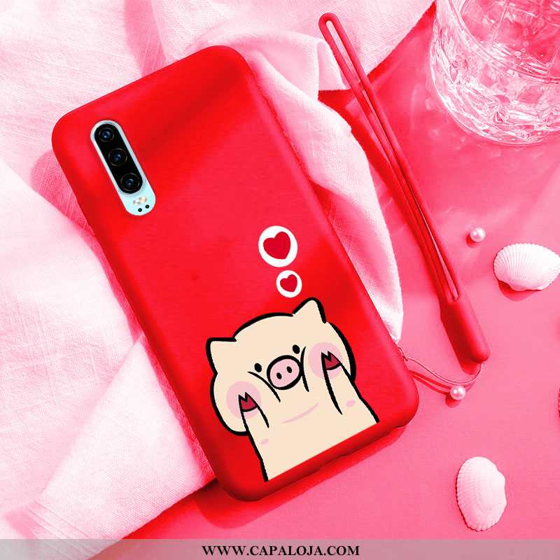 Capas Huawei P30 Personalizada Malha Estiloso Vermelho, Capa Huawei P30 Desenho Animado Online