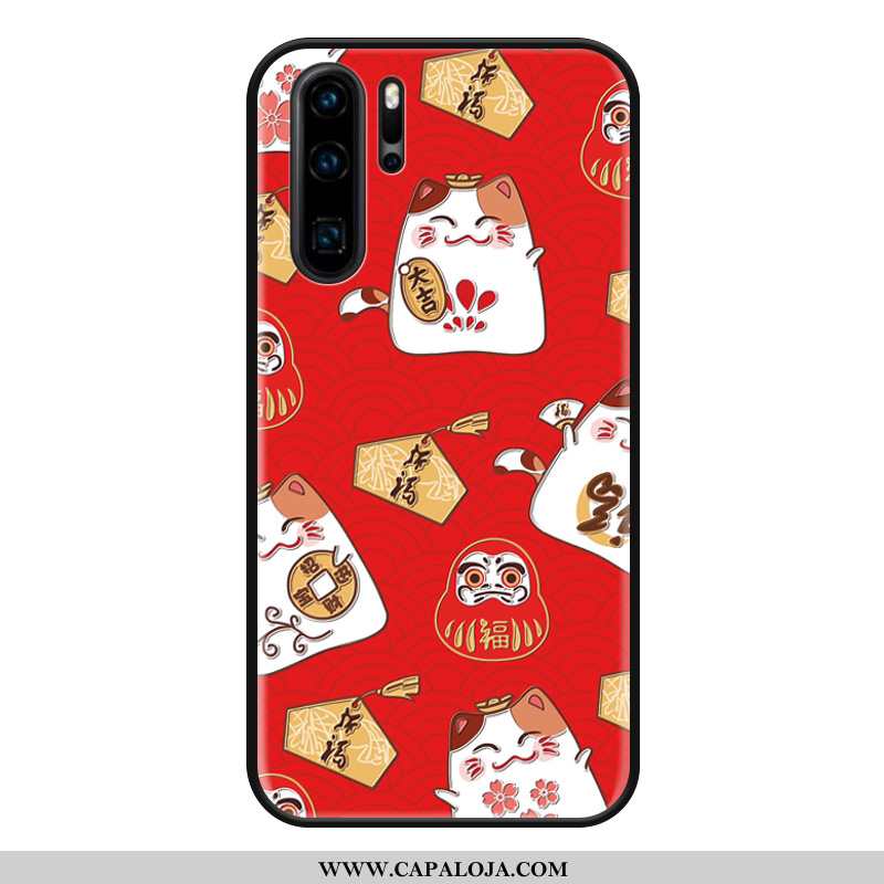 Capas Huawei P30 Pro Personalizada Antiqueda Gato Fosco Vermelho, Capa Huawei P30 Pro Criativas Bara