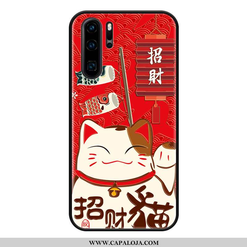 Capas Huawei P30 Pro Personalizada Antiqueda Gato Fosco Vermelho, Capa Huawei P30 Pro Criativas Bara