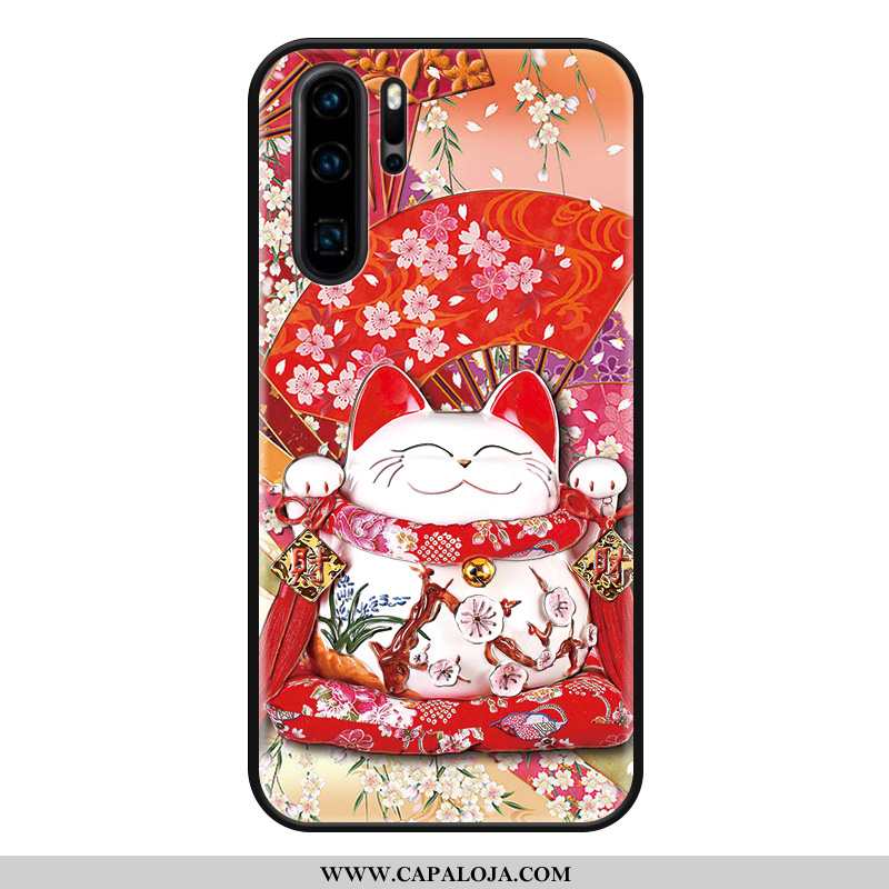 Capas Huawei P30 Pro Personalizada Antiqueda Gato Fosco Vermelho, Capa Huawei P30 Pro Criativas Bara