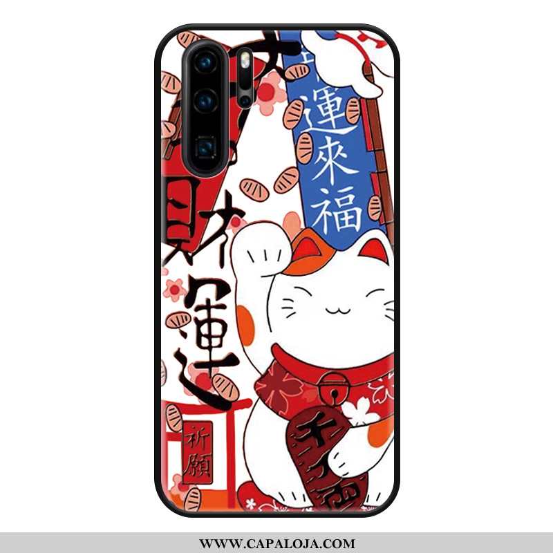 Capas Huawei P30 Pro Personalizada Antiqueda Gato Fosco Vermelho, Capa Huawei P30 Pro Criativas Bara