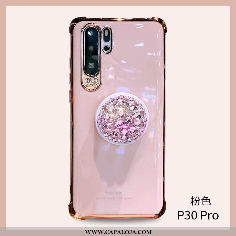 Capas Huawei P30 Pro Silicone Rosa Feminino Vermelha Branco, Capa Huawei P30 Pro Strass Barato