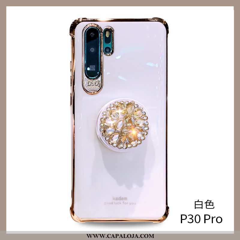 Capas Huawei P30 Pro Silicone Rosa Feminino Vermelha Branco, Capa Huawei P30 Pro Strass Barato