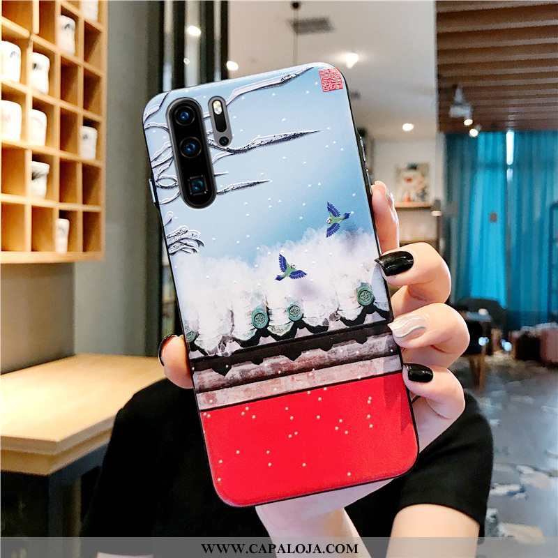 Capas Huawei P30 Pro Silicone Tendencia Protetoras Feminino Azul, Capa Huawei P30 Pro Criativas Comp