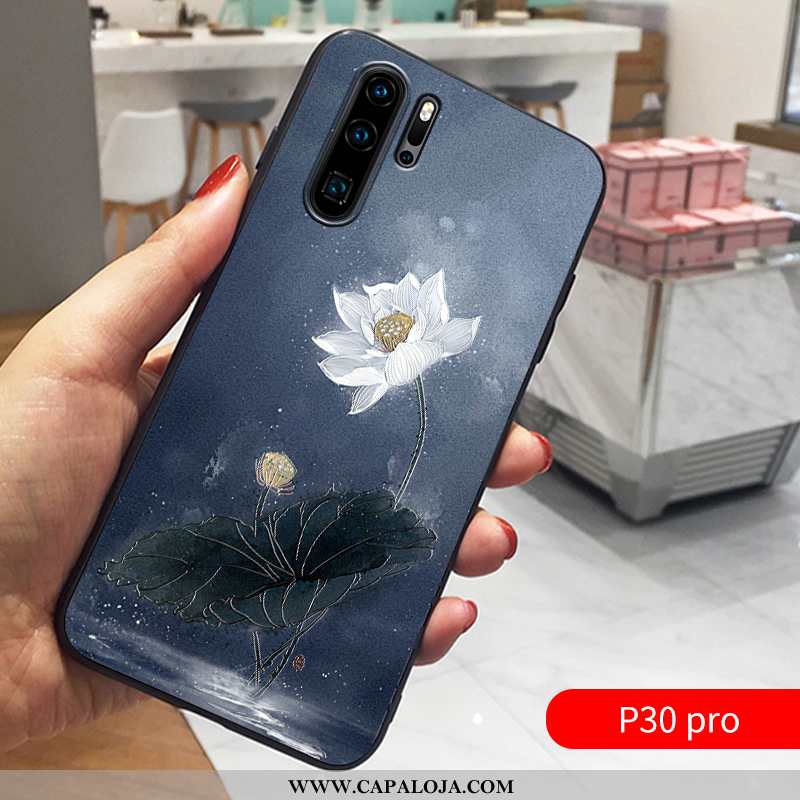 Capas Huawei P30 Pro Tendencia Protetoras Cases Fosco Azul Escuro, Capa Huawei P30 Pro Soft Baratas