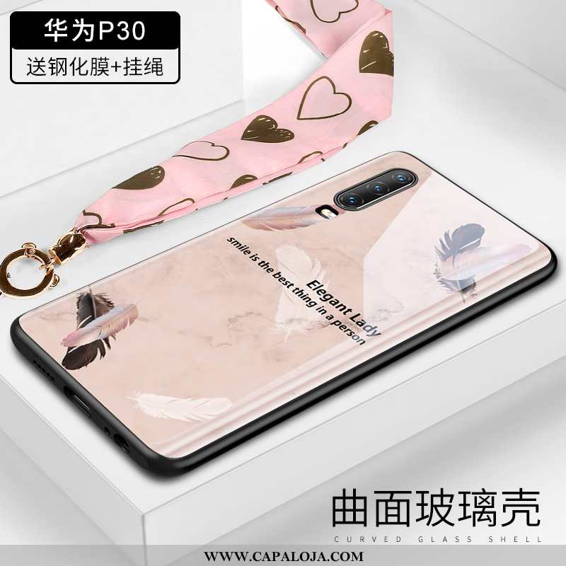 Capas Huawei P30 Protetoras Tendencia Criativas Rosa, Capa Huawei P30 Vidro Barato