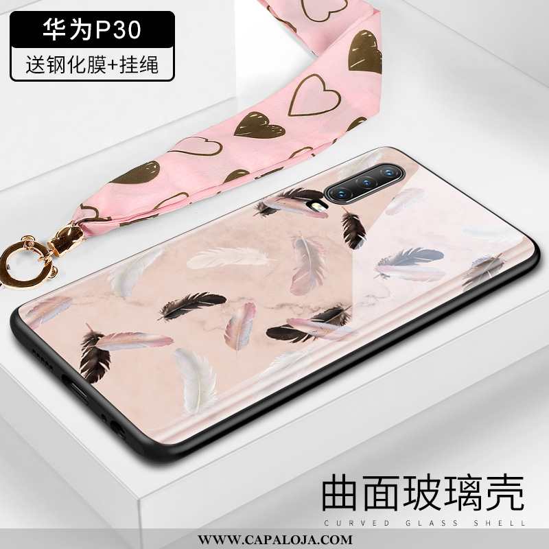 Capas Huawei P30 Protetoras Tendencia Criativas Rosa, Capa Huawei P30 Vidro Barato