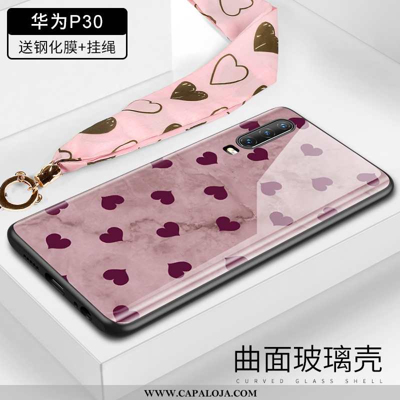 Capas Huawei P30 Protetoras Tendencia Criativas Rosa, Capa Huawei P30 Vidro Barato