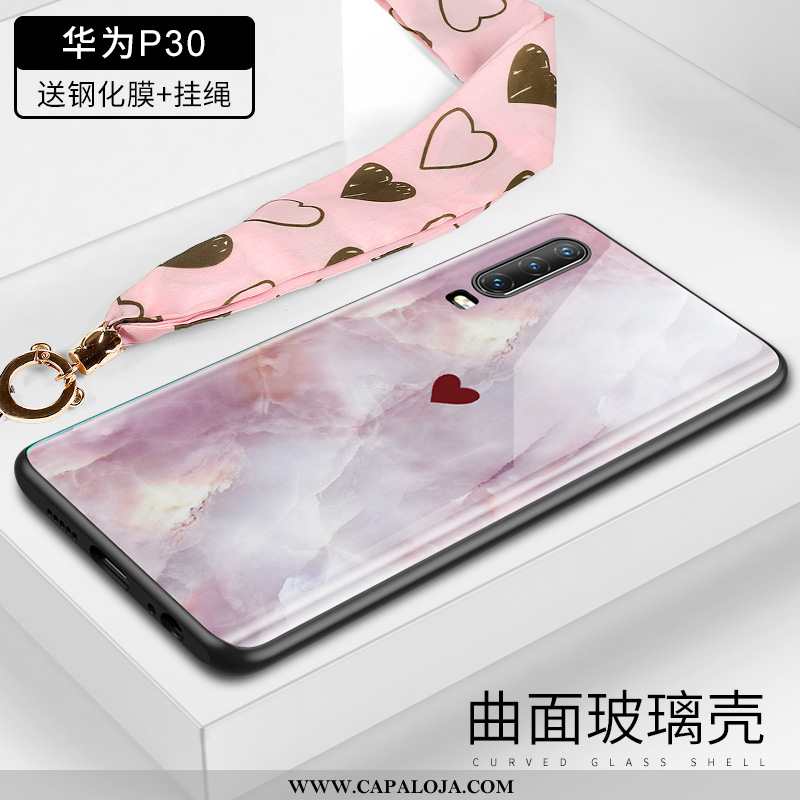 Capas Huawei P30 Protetoras Tendencia Criativas Rosa, Capa Huawei P30 Vidro Barato