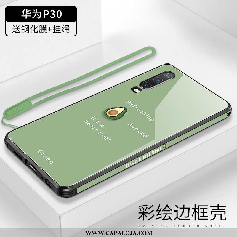 Capas Huawei P30 Vidro Frente Feminino Antiqueda Laranja, Capa Huawei P30 Cordao Barato