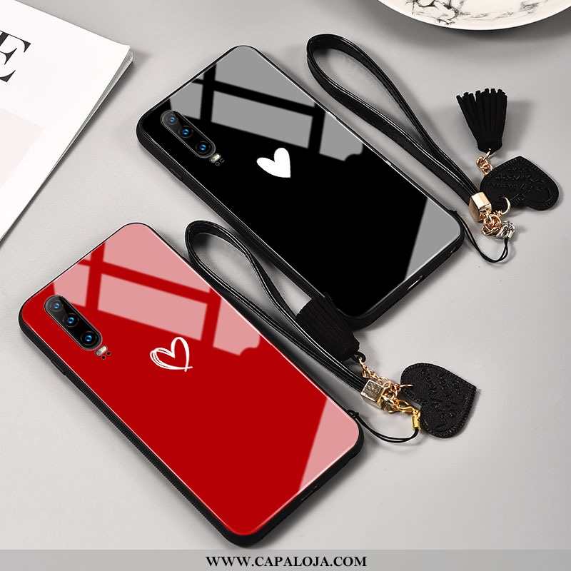 Capas Huawei P30 Vidro Protetoras Claro Feminino Vermelho, Capa Huawei P30 Estilosas Barato