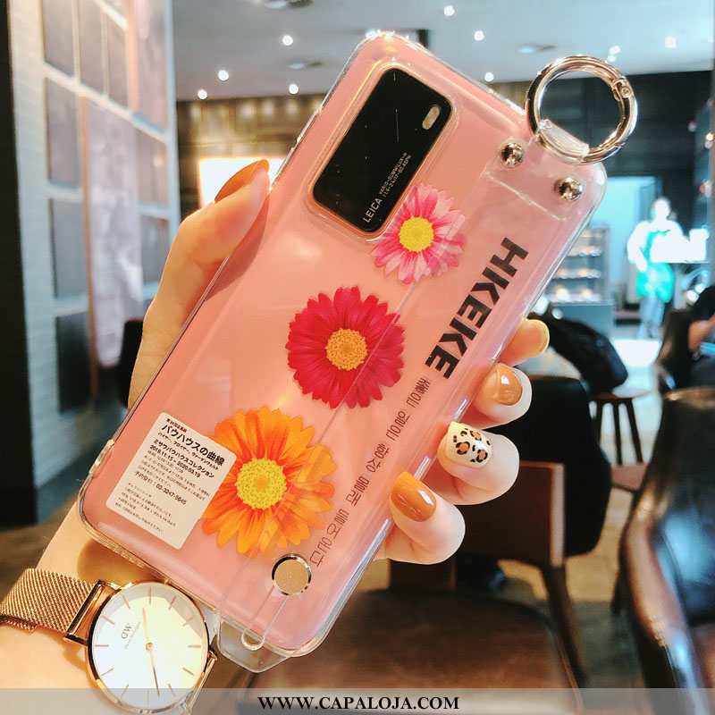 Capas Huawei P40 Clara Telinha Wrisband Cases Rosa, Capa Huawei P40 Tendencia Venda