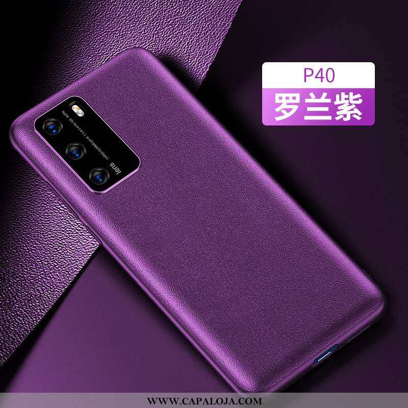 Capas Huawei P40 Couro Roxa Antiqueda Telemóvel Roxo, Capa Huawei P40 Baratas