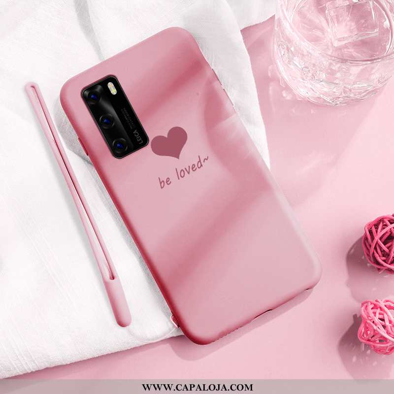 Capas Huawei P40 Criativas Malha Feminino Novas Rosa, Capa Huawei P40 Bonitos Online