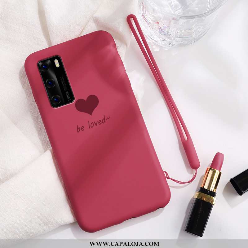 Capas Huawei P40 Criativas Malha Feminino Novas Rosa, Capa Huawei P40 Bonitos Online