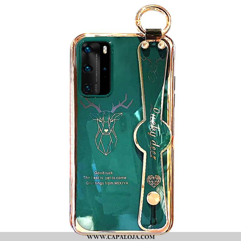 Capas Huawei P40 Desenho Animado Silicone Wrisband Criativas Verde, Capa Huawei P40 Soft Comprar