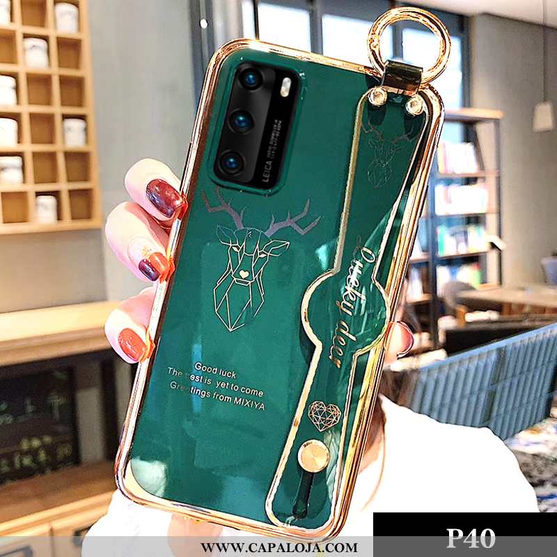 Capas Huawei P40 Desenho Animado Silicone Wrisband Criativas Verde, Capa Huawei P40 Soft Comprar