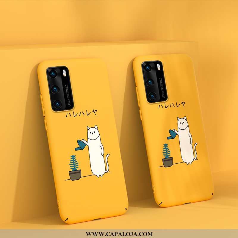 Capas Huawei P40 Fosco Desenho Animado Vermelha Malha Amarelo, Capa Huawei P40 Personalizado Barato