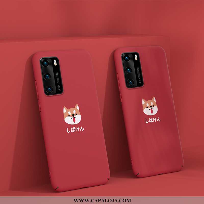 Capas Huawei P40 Fosco Desenho Animado Vermelha Malha Amarelo, Capa Huawei P40 Personalizado Barato