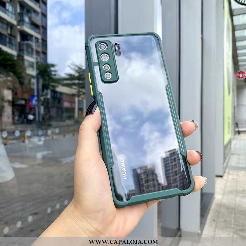 Capas Huawei P40 Lite 5g Estilosas Antiqueda Silicone Tendencia Verde, Capa Huawei P40 Lite 5g Clara