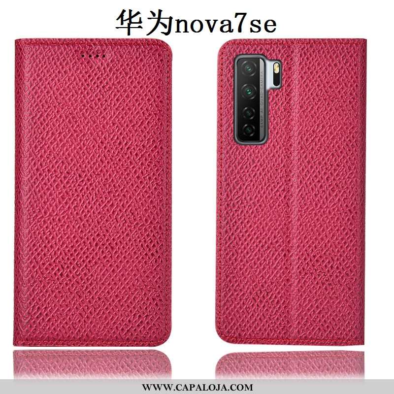 Capas Huawei P40 Lite 5g Protetoras Telemóvel Cases Vermelho, Capa Huawei P40 Lite 5g Couro Genuíno 