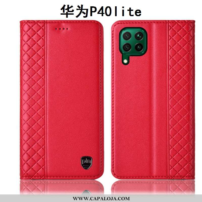 Capas Huawei P40 Lite Couro Genuíno Antiqueda Cases Amarelo, Capa Huawei P40 Lite Protetoras Online