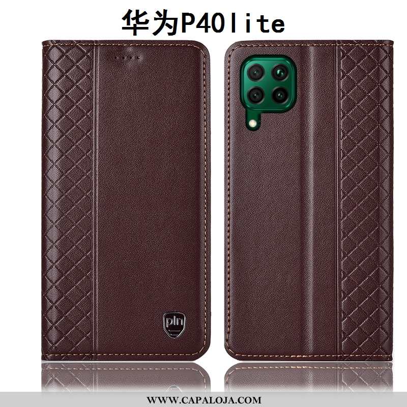 Capas Huawei P40 Lite Couro Genuíno Antiqueda Cases Amarelo, Capa Huawei P40 Lite Protetoras Online