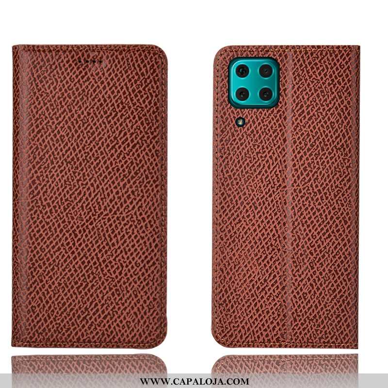 Capas Huawei P40 Lite Couro Genuíno Vermelha Cases Vermelho, Capa Huawei P40 Lite Protetoras Venda