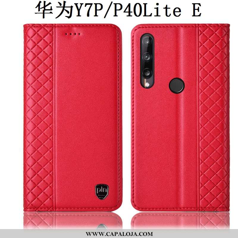 Capas Huawei P40 Lite E Couro Genuíno Amarela Telemóvel Cover Amarelo, Capa Huawei P40 Lite E Protet