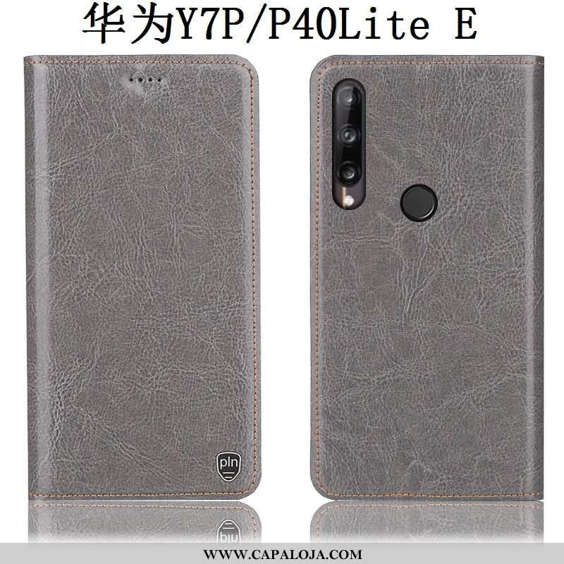 Capas Huawei P40 Lite E Couro Genuíno Completa Antiqueda Cinza, Capa Huawei P40 Lite E Protetoras Ba