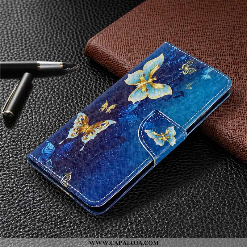 Capas Huawei P40 Lite E Couro Pintado Cases Azul, Capa Huawei P40 Lite E Protetoras Promoção