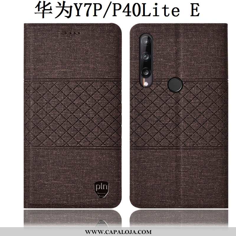 Capas Huawei P40 Lite E Linho Grade Antiqueda Midi Cinza, Capa Huawei P40 Lite E Couro Baratos