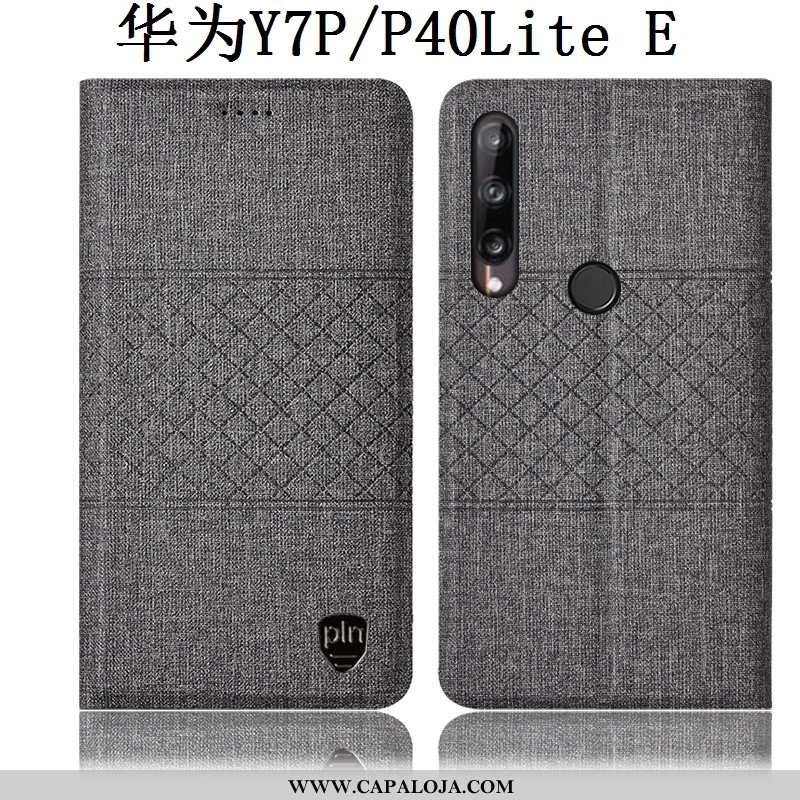 Capas Huawei P40 Lite E Linho Grade Antiqueda Midi Cinza, Capa Huawei P40 Lite E Couro Baratos