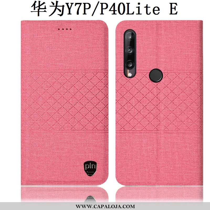 Capas Huawei P40 Lite E Linho Telemóvel Grade Cinza, Capa Huawei P40 Lite E Couro Promoção