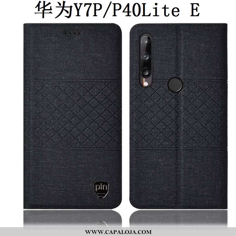 Capas Huawei P40 Lite E Linho Telemóvel Grade Cinza, Capa Huawei P40 Lite E Couro Promoção